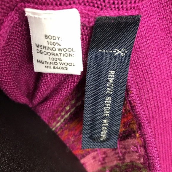 Banana Republic Italian Merino Wool Tie String Sweater Embroidery Cardigan Sz S - Picture 8 of 13